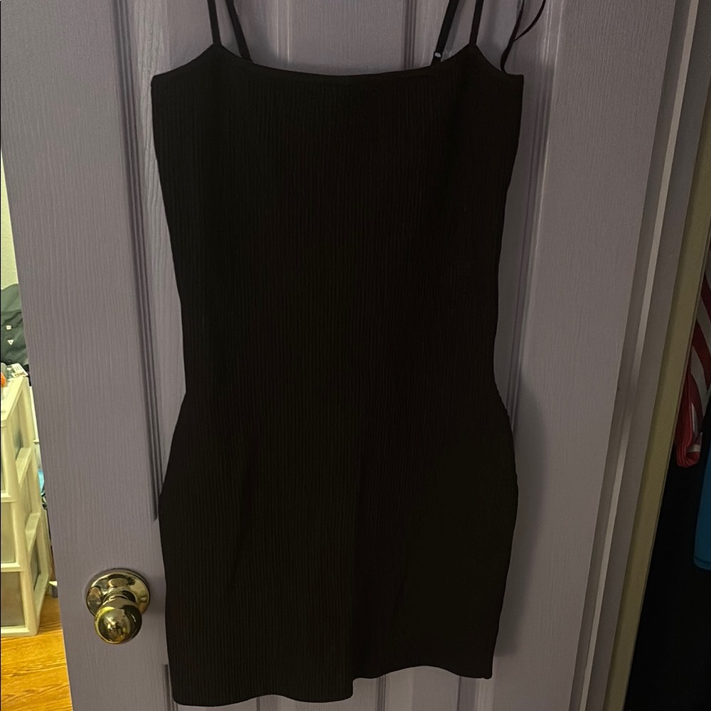 Babaton Black Sheath Mini Dress Spaghetti Strap